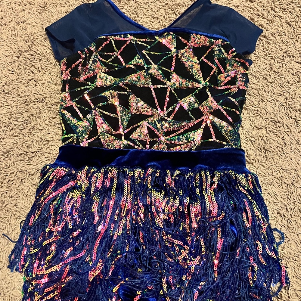Weissman Blue and Multicolor Sequin Kids Dance Costume